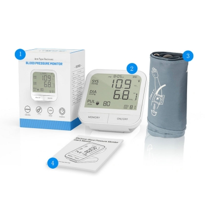 Blood Pressure Meter Wrist Electronic Pressure Monitor with Large Display