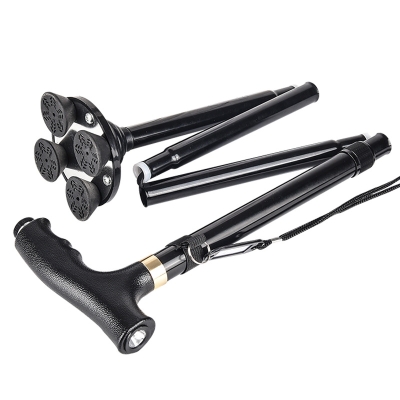Folding Walking Cane Height Adjustable Walking Crutches with LED Light