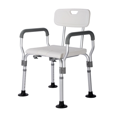 Shower Chair with Commode, Elderly Bath&Toilet Seat with Widened Armrest