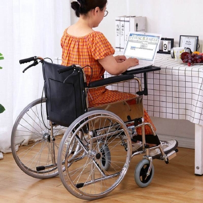 Foldable Commode Wheelchair Manual Wheelchair with Poop Box