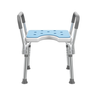 Aluminum Alloy Shower Chair Anti-slip Toilet Chair with Armrests