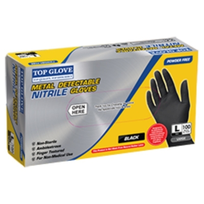 Metal Detectable Nitrile Powder Free Gloves for General Use