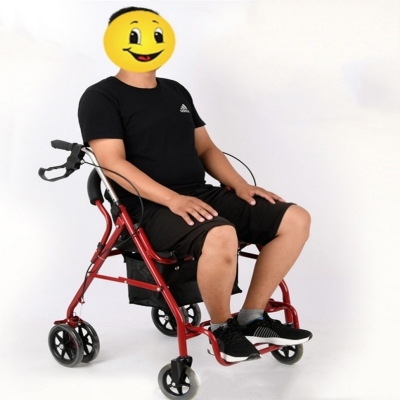 Foldable Lightweight Four Wheels Rollator Walker Shopping Cart for The Elderly