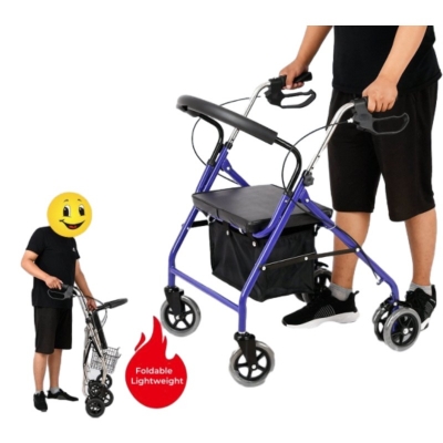 Lightweight Adjustable Walking Aids Folding Walker Rollator for The Disabled