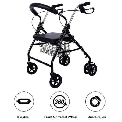 Lightweight Adjustable Walking Aids Folding Walker Rollator for The Disabled