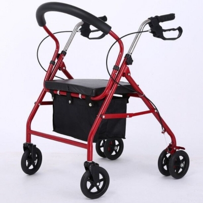 Walking Aids Adjustable Walkers Folding Rollator Walker with Seat