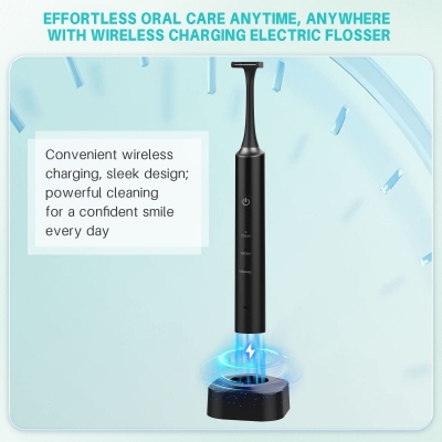 Rechargeable Dental Floss with Placement Holder and Replaced Flosser