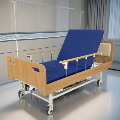 Single Crank Manual Wooden Medical Hospital Bed for Nursing Home