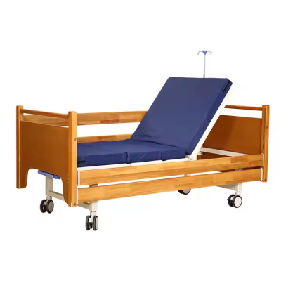 Single Crank Manual Wooden Medical Hospital Bed for Nursing Home