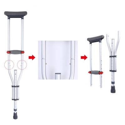 Medical Handicap Walking Aids Aluminum Foldable Crutches Underarm Hand Crutch