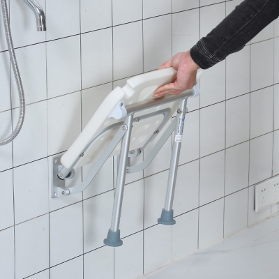 Wall Mounted Bathroom Shower Chair Folding Handicap Seat For Disabled And Elderly