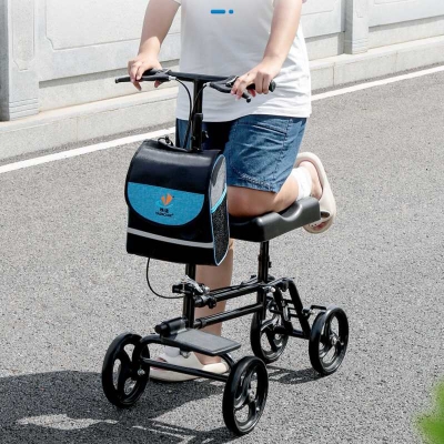 Foldable Mobility Knee Scooter Rolling Walker Walking Rollator
