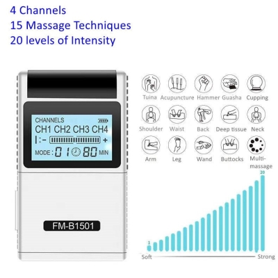 Physical Therapy Tens Unit EMS Digital Massage Machine, 4 Channels
