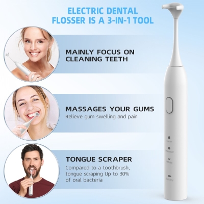 Rechargeable Electric Flosser Dental Floss, Wireless charging, with 50 Replacement Heads