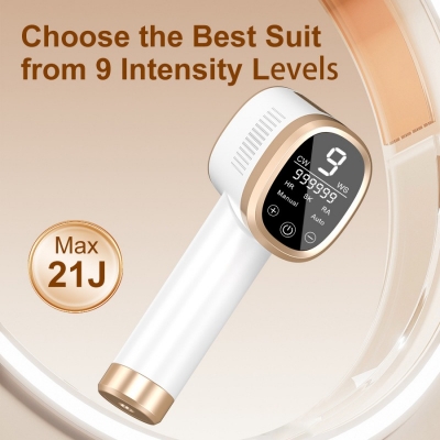 Handheld IPL Hair Removal Device - Safe Painless Home Epilator Max 21J