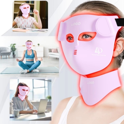 Wireless 4D LED Face and Neck Mask – Anti-Aging Red Light Therapy Device for Wholesale