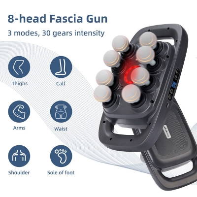 Deep Tissue Massage Gun with 8 Heads – Muscle Recovery Percussion Massager