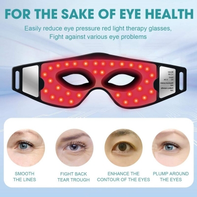 LED Red Light Eye Mask for Under-Eye Care – Eye Massager for Dark Circles and Fine Lines