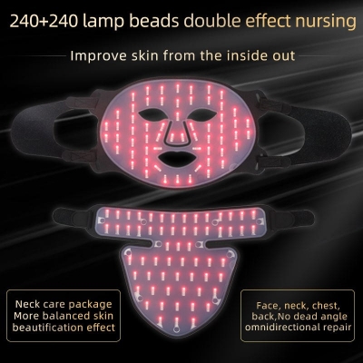LED Therapy Mask for Face & Neck - 4 Light Modes Skin Beauty Silicone Device