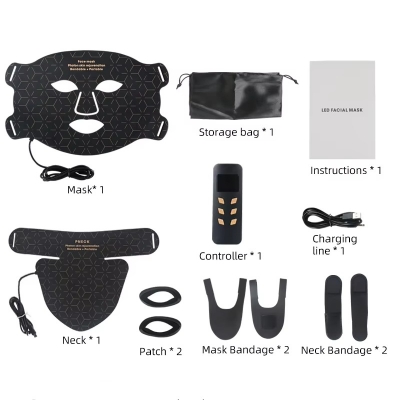 LED Therapy Mask for Face & Neck - 4 Light Modes Skin Beauty Silicone Device