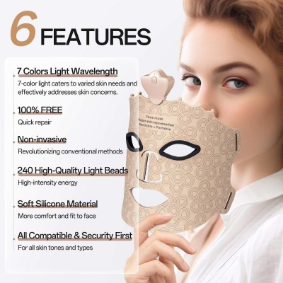 7-Color LED Facial Mask – Portable Light Therapy Face Mask for Wholesale