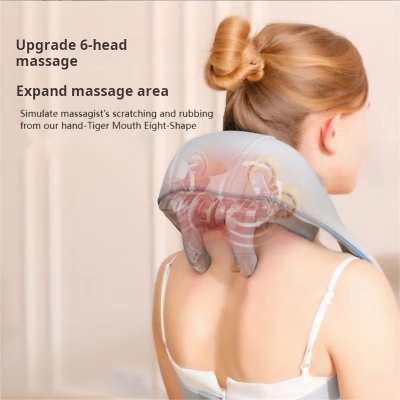 Rechargeable Neck and Shoulder Massager with Heat – Portable Shiatsu Back Massager