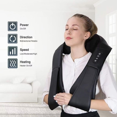 Shiatsu Back Shoulder and Neck Massager with Heat – Deep Tissue Massage Device