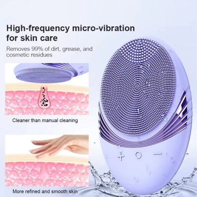 Rechargeable Silicone Facial Brush - IPX7 Waterproof Face Cleaner