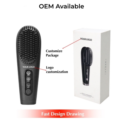 Affordable 2 in 1 Cordless Hair Straightener Curler - Wireless Hair Comb Brush