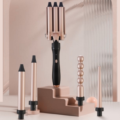 Professional 5 in 1 Hair Styler Set - Ceramic Curling & Straightening Iron