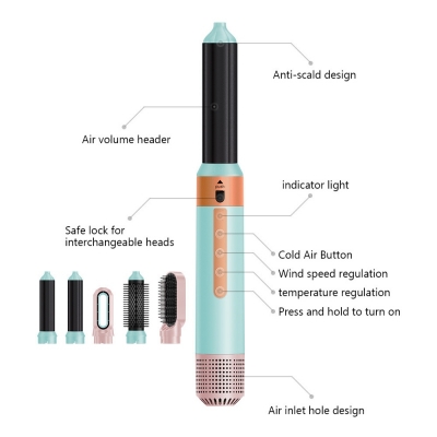 Affordable High Speed Hair Dryer 5 in 1 - Professional Styling Tool