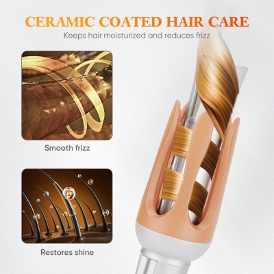 Automatic Ceramic Hair Curler - Fast Heating Curling Iron with LED Indicator
