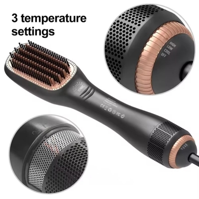 3-in-1 Hair Straightener Brush - Dryer + Comb + Hot Air Styler