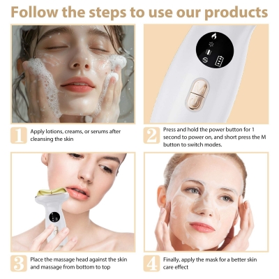 Hot & Cold Face and Neck Massager with Vibration - Gua Sha Sculpting Beauty Device
