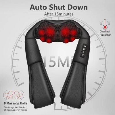 Shiatsu Back Shoulder and Neck Massager with Heat – Deep Tissue Massage Device