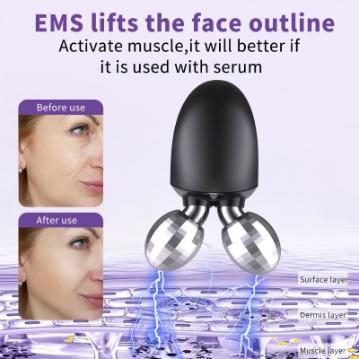 Mini Microcurrent Roller Facial Massager - EMS Facial Toning Device