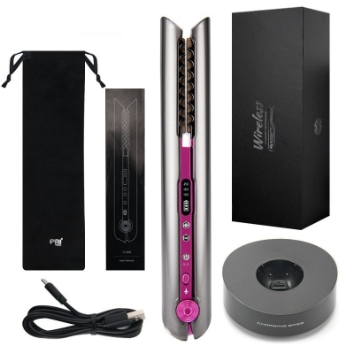 Cordless 2 in 1 Hair Straightener Curler - Portable Wireless Flat Iron