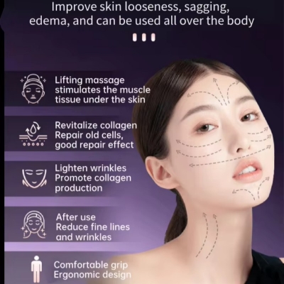 Mini Microcurrent Roller Facial Massager - EMS Facial Toning Device