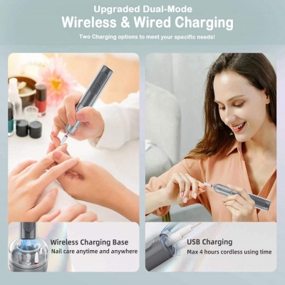 Mini Portable Nail Drill Machine – Cordless Nail File Polisher for Manicure Kit