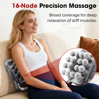 Professional Massage Gun with 16 Heads – Deep Tissue Muscle Recovery Device with Ball Head Kit
