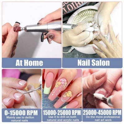 45000RPM Rechargeable Nail Drill Machine – Professional Nail Polishing Device for Manicure