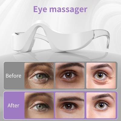Glasses-Mounted Eye Massager – Hot Massage EMS & LED Therapy Eye Care Device